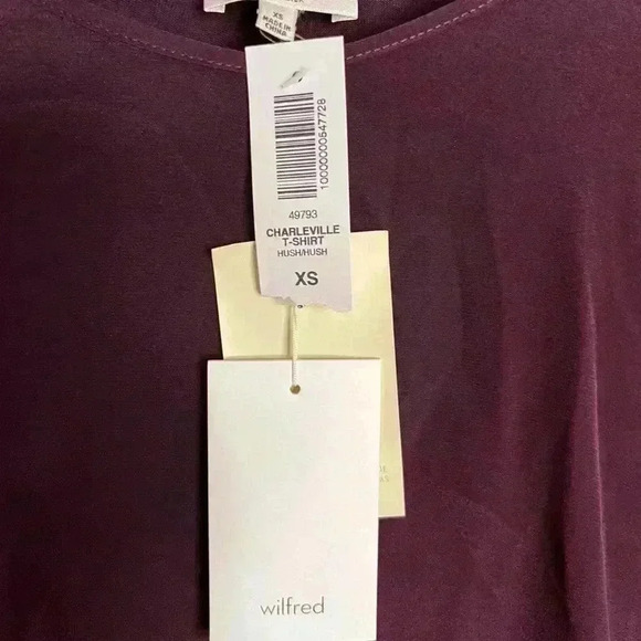 BNWT Wilfred Silk Charleville Long Sleeved Shirt in Deep Eggplant Size XS - Picture 2 of 8